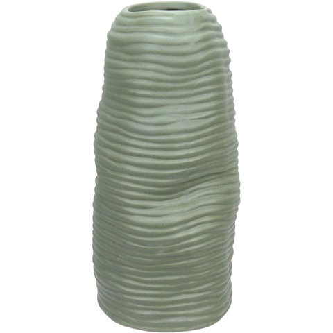 Vaso Decorativo Enfeite Planta Cerâmica 26x13x13cm Verde
