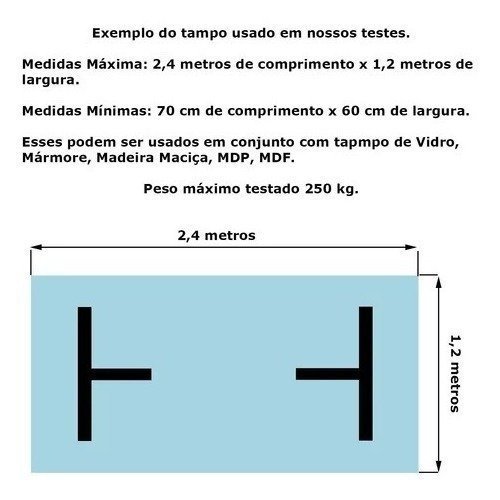 Base P/ Mesa Estilo T De Ferro S/ Tampo - Preto - 3