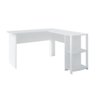 Escrivaninha Mesa em L para Home Office e Escritório 2 Prateleiras Luma Artany Branco - 1