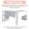 Escrivaninha Mesa em L para Home Office e Escritório 2 Prateleiras Luma Artany Branco - 5