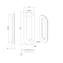 Ver imagem 2 de Puxador Concha Embutir 150mm Cavidade Redonda Aço Inox Escovado Ixe Pado