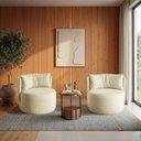 Ver imagem 1 de Conjunto 2 Poltronas Fixas Estofadas em Linho Bege Espresso Móveis