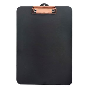 Prancheta Office Black Preta Mdf Ofício A4 C/ Prendedor Metalizado Stalo:rose