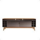 Ver imagem 5 de Rack Sala Estante Tv 60" Bancada Home Wine 2 Portas Nicho Adega Pés Retrô Sala Quarto Pequeno -
