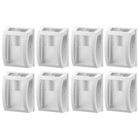 Kit 8 Arandelas Luminária com Lente Transparente Oval Branco Área Externa Interna Termoplástico L