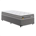 Ver imagem 1 de Cama Box Base Solteiro + Colchão Life D33 Pillow Top 88x188cm - Cinza - e-Shop Casa