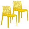 Kit 2 Cadeiras Gruvyer Design Cozinha Sala de Estar Jantar - Amarelo - 1