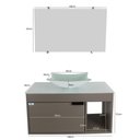 Ver imagem 5 de Gabinete Armário Banheiro 60cm Cuba Quadrada Branca