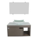 Ver imagem 2 de Gabinete Armário Banheiro 60cm Cuba Quadrada Branca