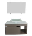 Ver imagem 2 de Gabinete Armário Banheiro 60cm Cuba Quadrada Branca