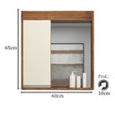 Ver imagem 2 de Armário de Banheiro 60cm 01 Porta Ref 670 Cewal - Amendoa/off White