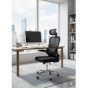 Ver imagem 1 de Cadeira de Escritório Ergonômica com Apoio de Lombar Premium em Tecido