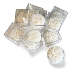 Kit 20 Lembrancinha Caixinha C/1 Vela Peônia Escultura