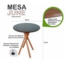Ver imagem 3 de Mesa Redonda de Madeira - June de 60cm Cor Preta