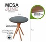 Mesa Redonda de Madeira - June de 60cm Cor Preta - 3
