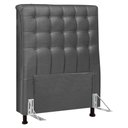Ver imagem 1 de Cabeceira Cama Box Solteiro Ciara 90cm Botonê com Frame Linho Cinza - Abmaza