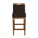 Ver imagem 3 de Kit 2 Banquetas Alta Lyara em Madeira Maciça com Encosto Estofada Marinho Móveis Banqueta Lyara Marr