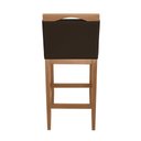 Ver imagem 5 de Kit 2 Banquetas Alta Lyara em Madeira Maciça com Encosto Estofada Marinho Móveis Banqueta Lyara Marr