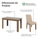 Ver imagem 6 de Conjunto Sala de Jantar Lumina Mesa Tampo de Madeira 4 Cadeiras Rustic/Crema/Suede Imperial Madesa