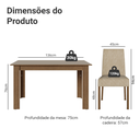 Ver imagem 5 de Conjunto Sala de Jantar Lumina Mesa Tampo de Madeira 4 Cadeiras Rustic/Crema/Suede Imperial Madesa