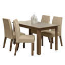 Ver imagem 4 de Conjunto Sala de Jantar Lumina Mesa Tampo de Madeira 4 Cadeiras Rustic/Crema/Suede Imperial Madesa