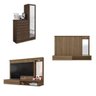 Conjunto Quarto de Solteiro Cômoda com Espelho 4 Gavetas Painel Suspenso para TVs 43" Espresso Móvei - 2