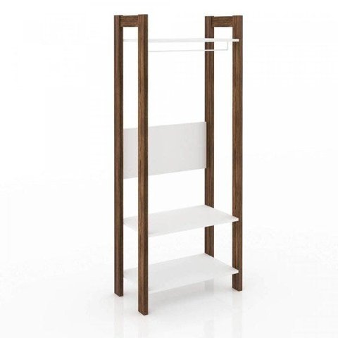 Módulo para Closet com Cabideiro Az Branco/Nogal