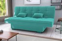 Ver imagem 1 de Sofá Cama Esmeralda Veludo Verde Menta E437 - Matrix