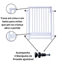 Ver imagem 4 de Portão para Cachorro Pet Criança Preto Grade de Porta Reforçado 80cm