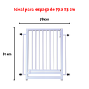 Ver imagem 3 de Portão para Cachorro Pet Criança Preto Grade de Porta Reforçado 80cm