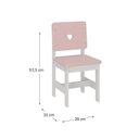 Ver imagem 3 de Cadeira Infantil em Madeira Maciça 29cm x 57,5cm Sofia Rosa/Branco
