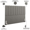 Ver imagem 4 de Cabeceira Cama Box Casal King 195 Cm Dália W01 Linho Mescla Chumbo - Lyam Decor