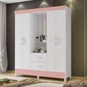 Ver imagem 2 de Quarto Infantil com Guarda Roupa 4 Portas Capela e Cômoda Mobi