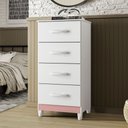 Ver imagem 3 de Quarto Infantil com Guarda Roupa 4 Portas Capela e Cômoda Mobi