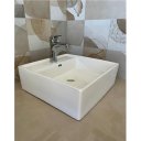 Ver imagem 2 de Cuba de Sobrepor de Cerâmica Quadrada Branca - Eco