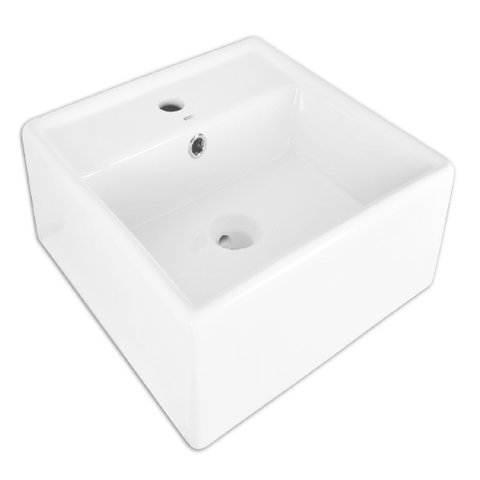 Cuba de Sobrepor de Cerâmica Quadrada Branca - Eco