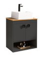 Ver imagem 3 de Gabinete Banheiro Armario Cuba Pia 100% MDF - Latina Preto 51 cm