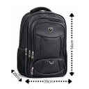 Ver imagem 3 de Mochila Executiva Courino Preto Extra Grande Porta Notebook 7 Compartimentos Luxo Reforçada