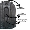 Ver imagem 4 de Mochila Executiva Courino Preto Extra Grande Porta Notebook 7 Compartimentos Luxo Reforçada