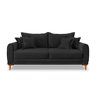 Sofá Living 3 Lugares Bouclê Preto 2.20m Pés em Madeira Bz Home Decor - 3