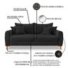 Sofá Living 3 Lugares Bouclê Preto 2.20m Pés em Madeira Bz Home Decor - 7