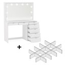 Ver imagem 1 de Penteadeira Ditália 7 Gavetas 2divisórias Br Kit Luz Camarim