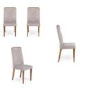 Ver imagem 2 de Kit 4 Cadeiras para Sala de Jantar com Pés em Madeira Maciça Bege/Marrom/Cinza