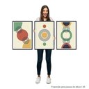 Ver imagem 5 de Trio de Quadros Decorativos Geométrico Linhas e Anéis -40x60 -sala-quarto com Moldura