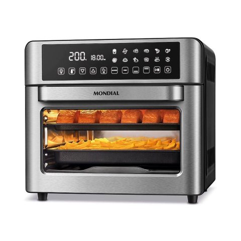 Fritadeira Air Fryer Forno Oven Digital 25l Mondial Preto Inox 2000w - Afo-25l-bi 220v 60hz