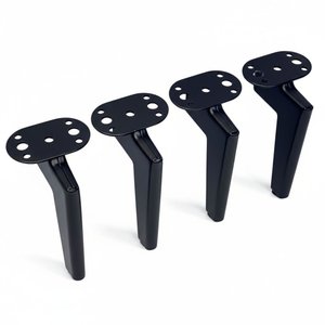 Kit 4 Pés de Ferro Texas Preto Fosco 15cm P/ Móveis em Geral