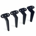 Ver imagem 1 de Kit 4 Pés de Ferro Texas Preto Fosco 15cm P/ Móveis em Geral