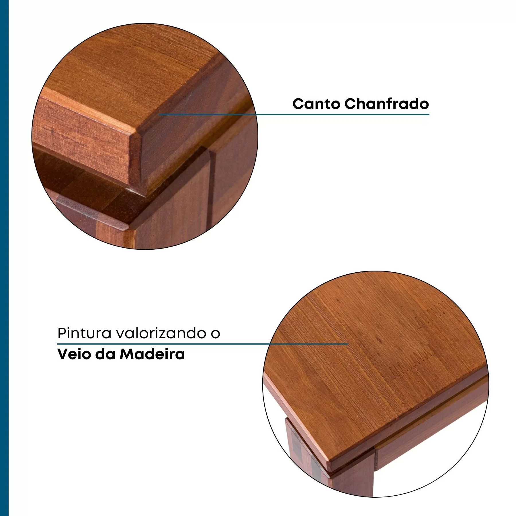 Mesa de Jantar 4 Lugares 140x80cm Madeira Maciça Craft  - 10