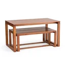 Ver imagem 6 de Mesa de Jantar 4 Lugares Retangular Madeira Maciça Craft Marrom/Garapa
