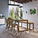 Ver imagem 4 de Mesa de Jantar 4 Lugares Retangular Madeira Maciça Craft Marrom/Garapa